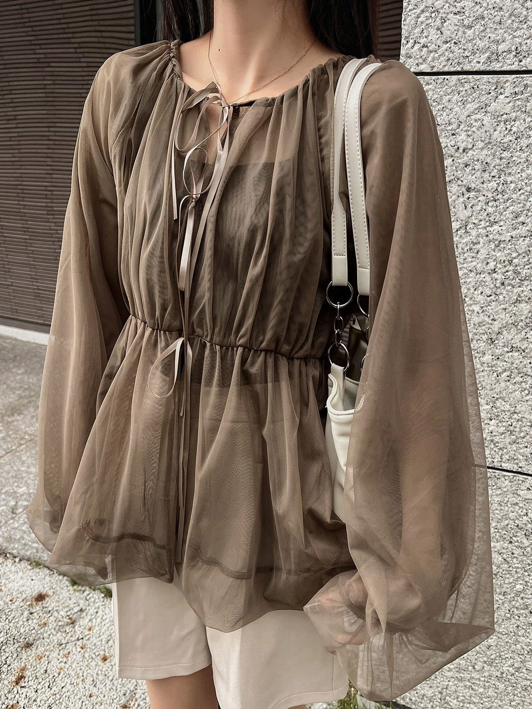 Top SHEIN, kaki