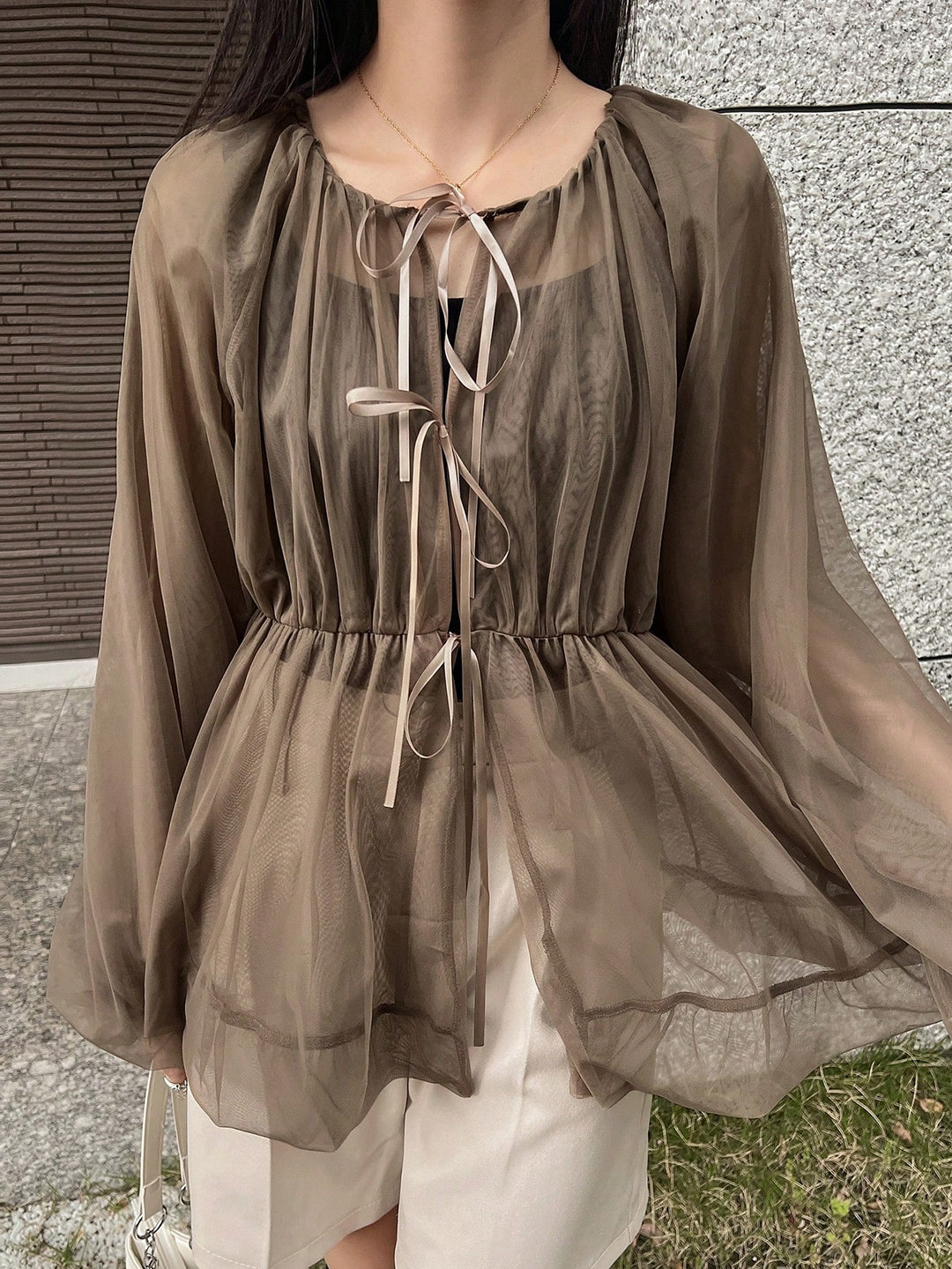 Top SHEIN, kaki