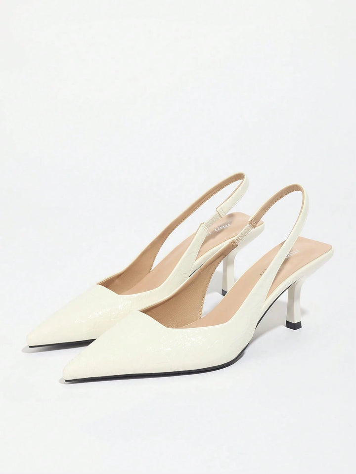 Pantofi cu toc SHEIN, crem