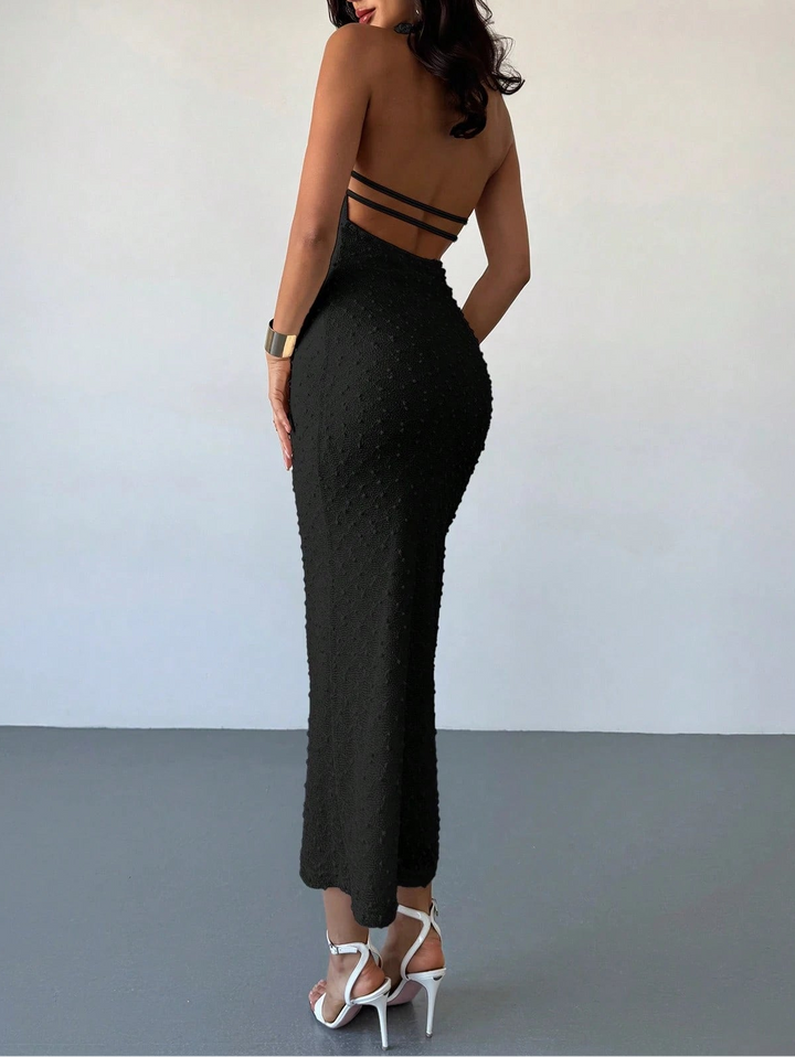 SHEIN midi ruha, fekete