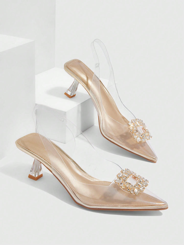 Pantofi cu toc SHEIN, auriu