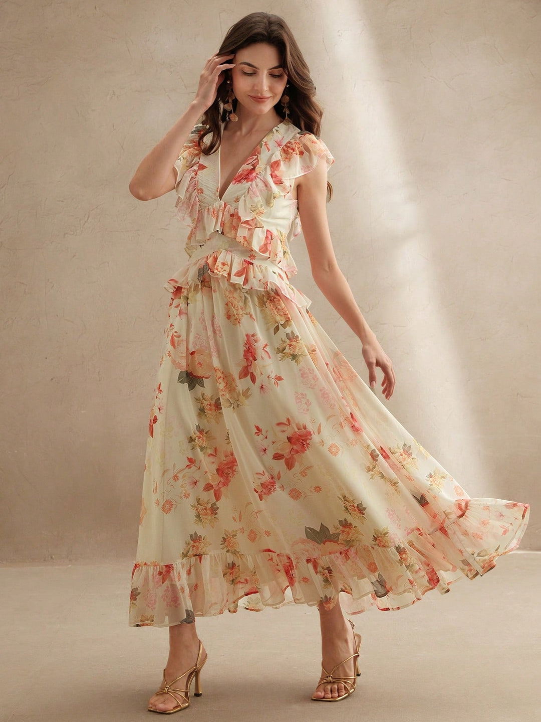 Rochie maxi SHEIN, portocaliu