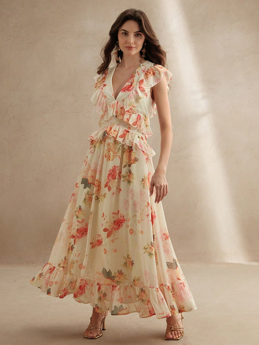 Rochie maxi SHEIN, portocaliu