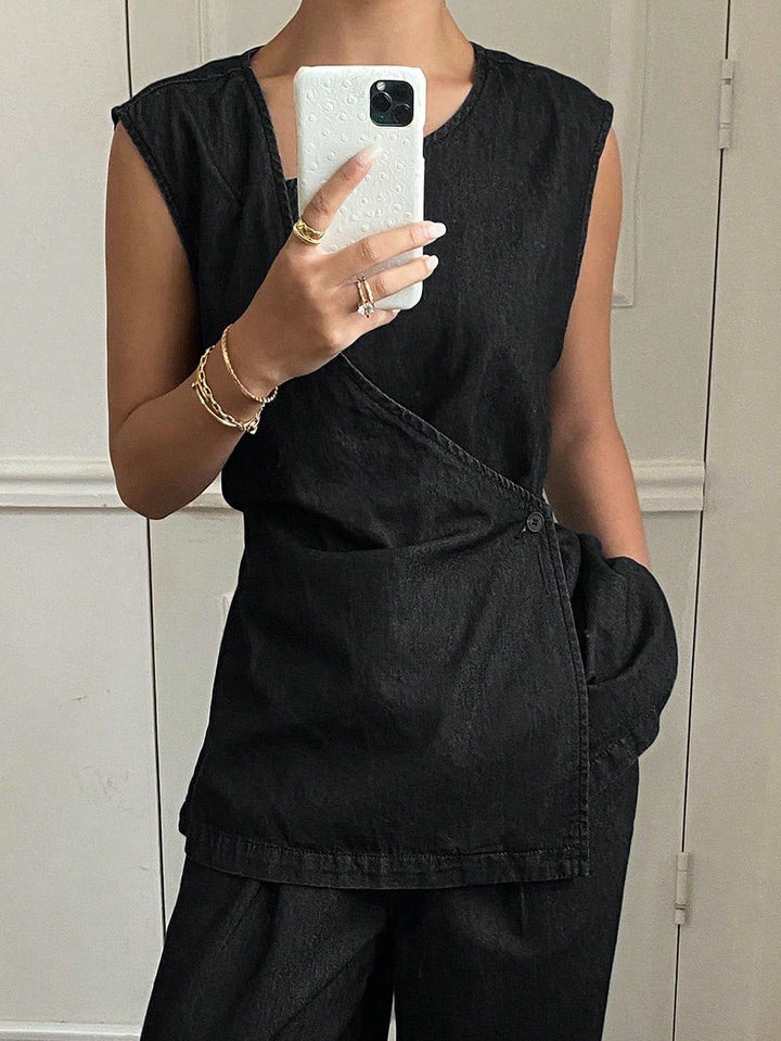 SHEIN mellény, fekete