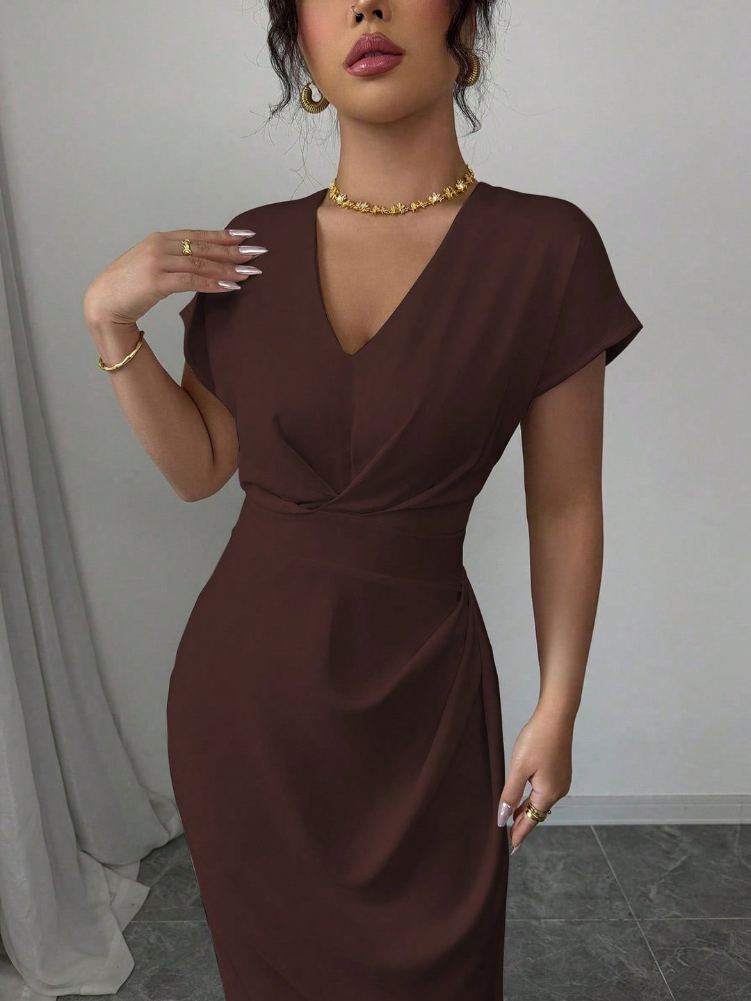 Rochie maxi SHEIN, maro