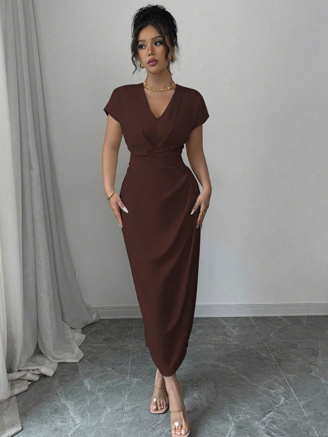 Rochie maxi SHEIN, maro