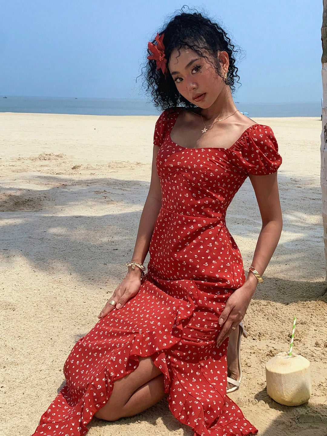 Rochie maxi SHEIN, roșu
