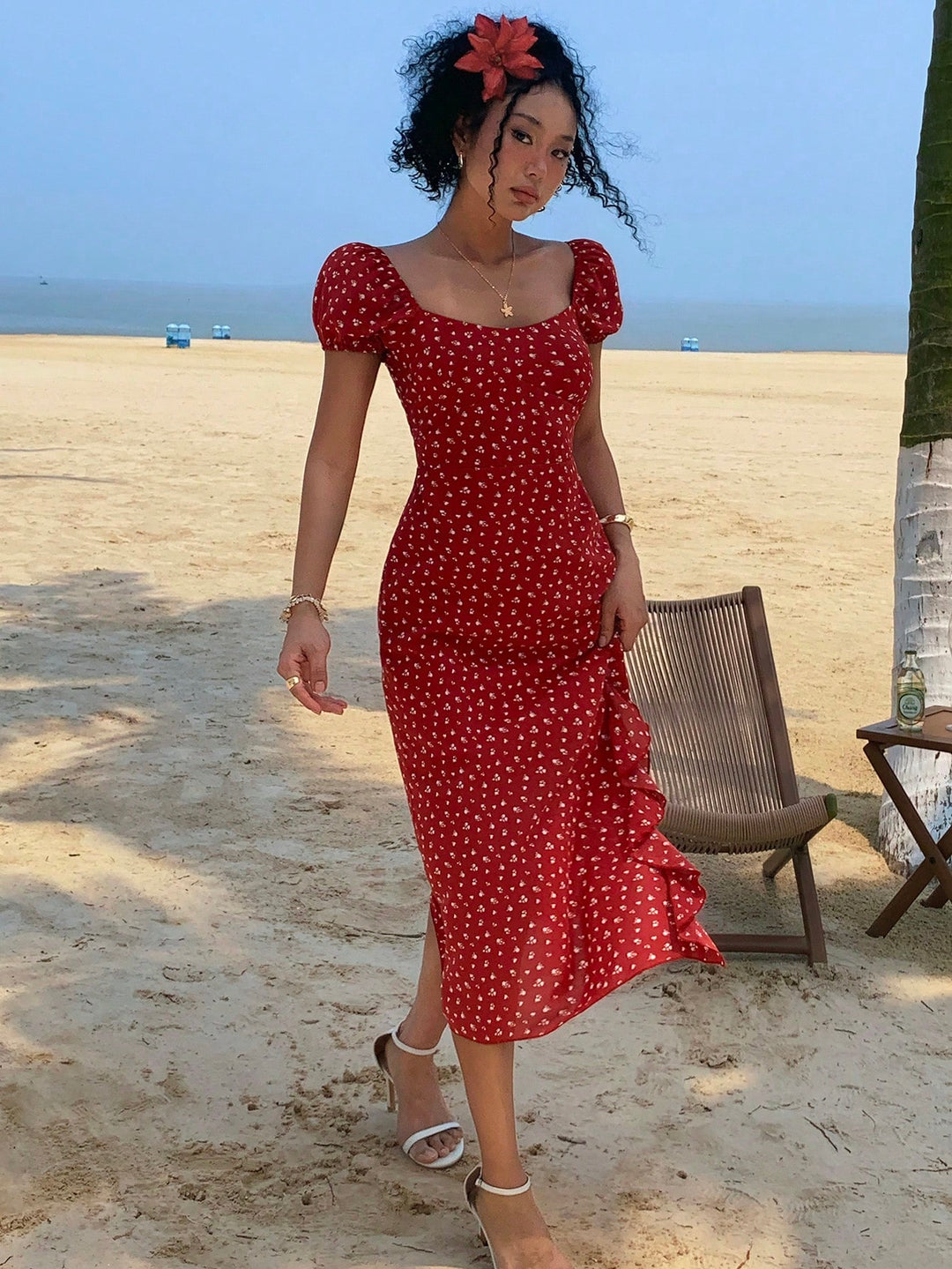 Rochie maxi SHEIN, roșu