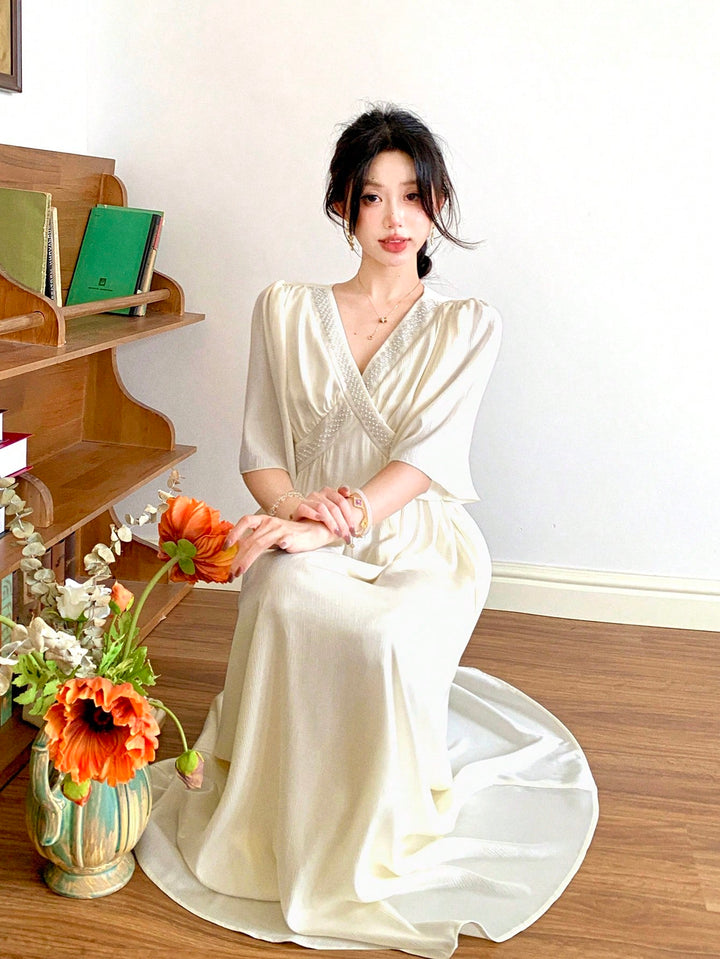 Rochie maxi SHEIN, bej