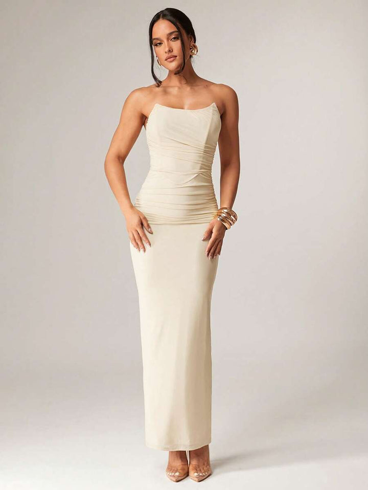 Rochie maxi SHEIN, crem
