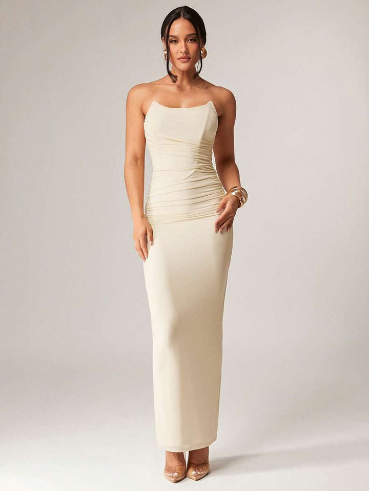 Rochie maxi SHEIN, crem