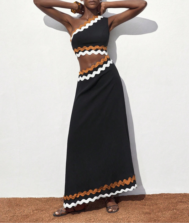 SHEIN maxi ruha, fekete