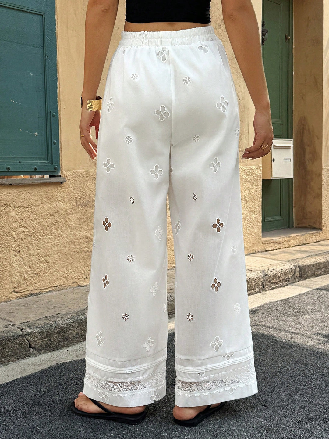 Pantaloni SHEIN, alb