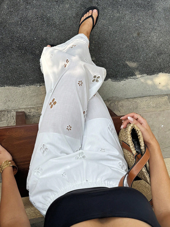 Pantaloni SHEIN, alb