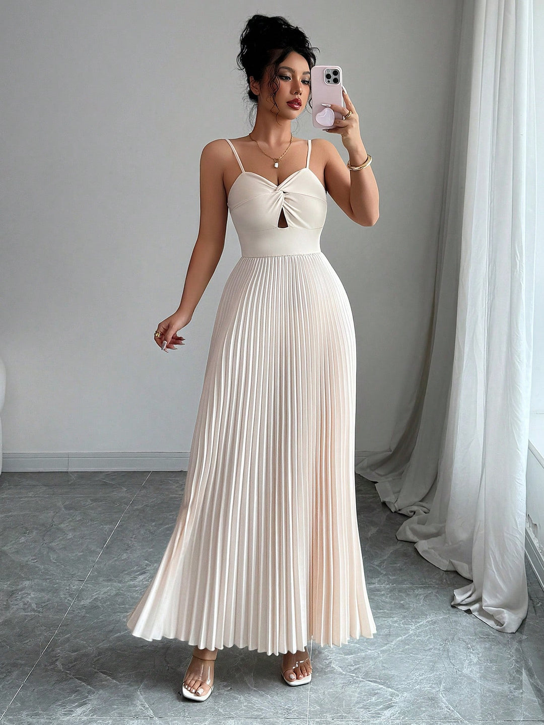 Rochie maxi SHEIN, bej