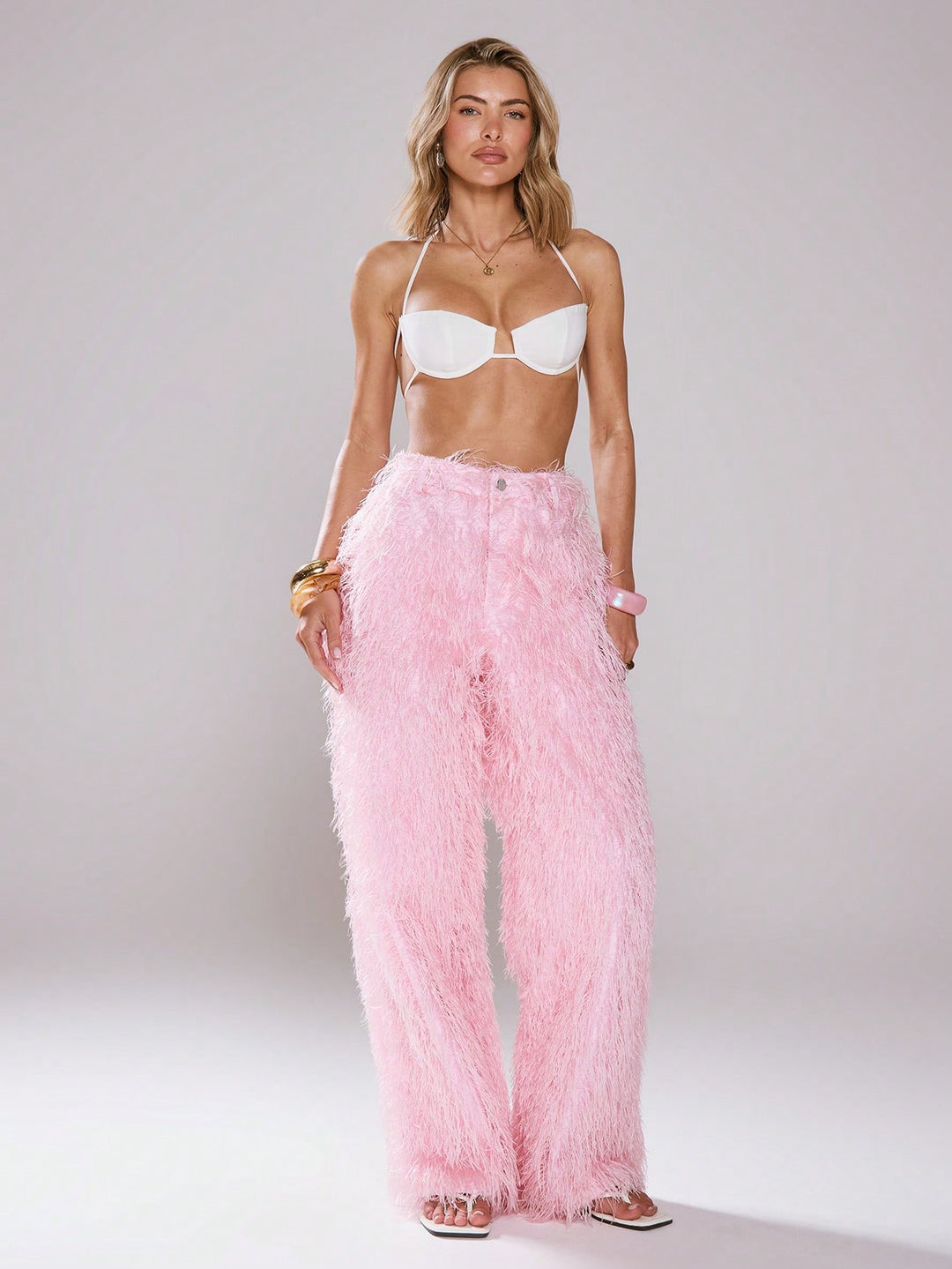 Pantaloni SHEIN, roz