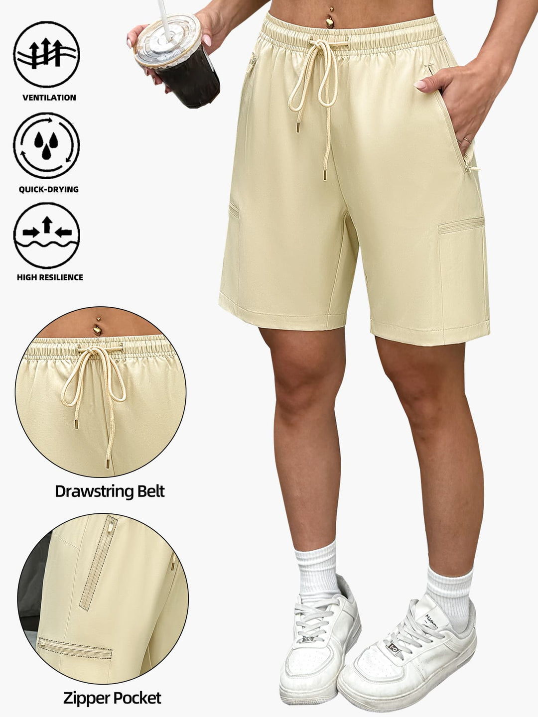 Pantaloni scurți SHEIN, kaki
