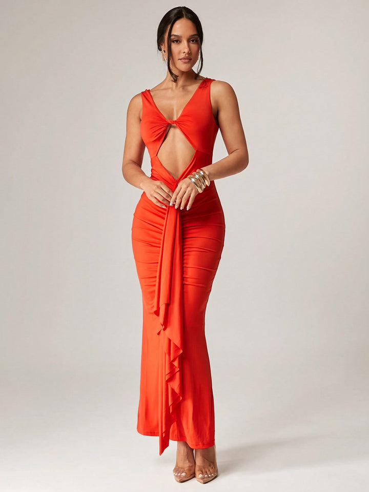 Rochie maxi SHEIN, portocaliu