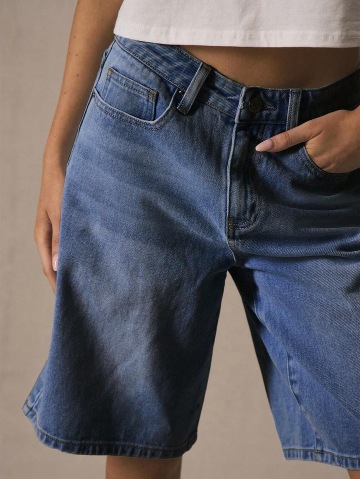 Pantaloni scurți de blugi SHEIN, albastru