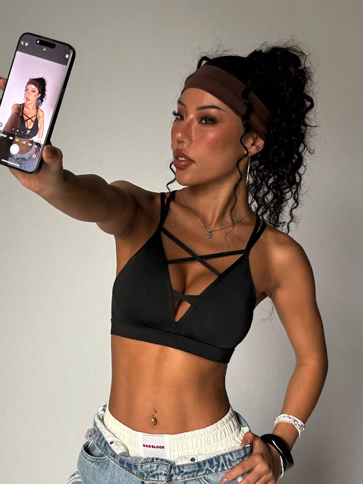 Bustieră sport SHEIN, negru