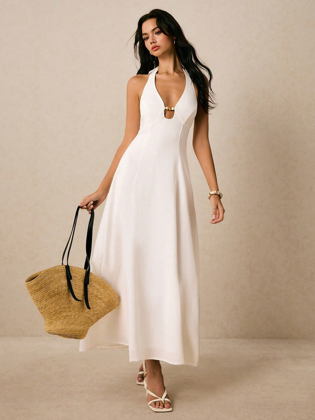 Rochie maxi SHEIN, alb