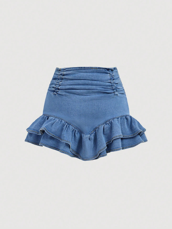 SHEIN farmer miniszoknya, kék