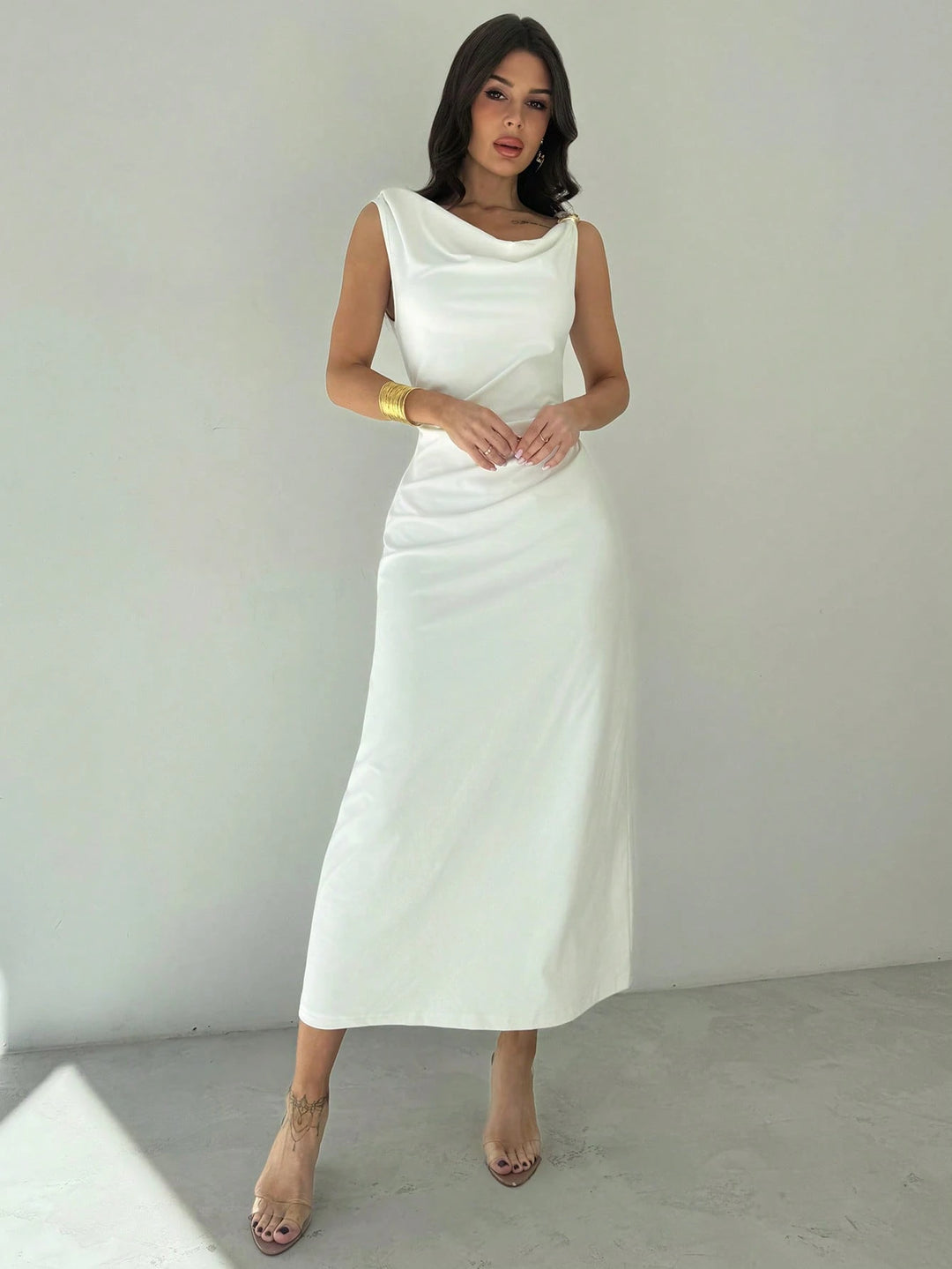Rochie maxi SHEIN, alb
