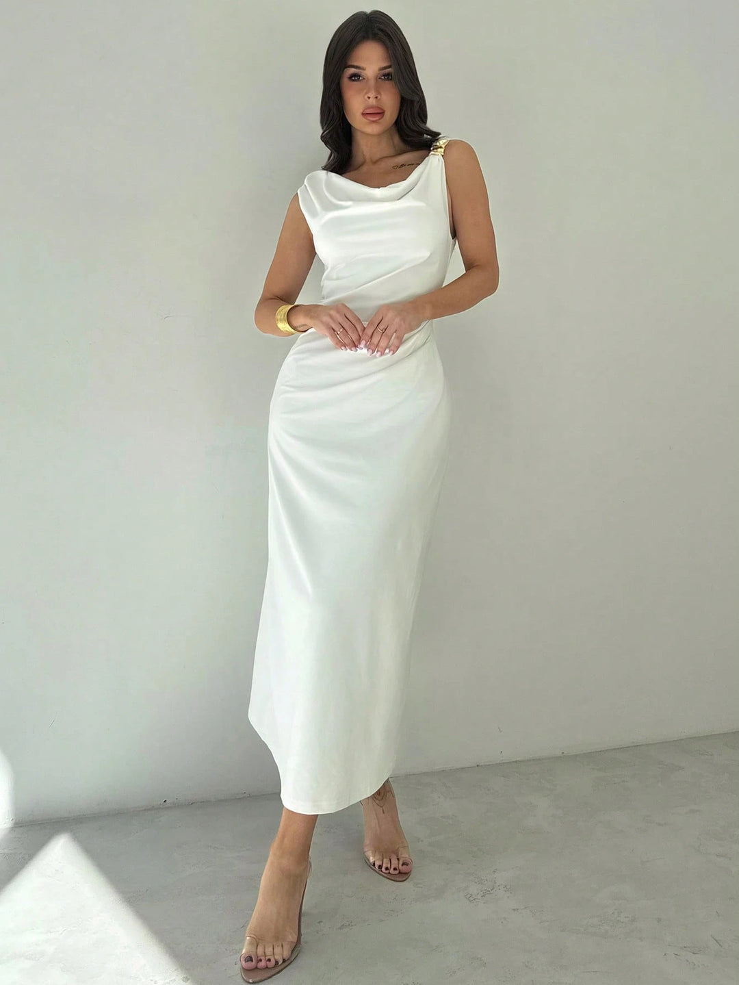 Rochie maxi SHEIN, alb