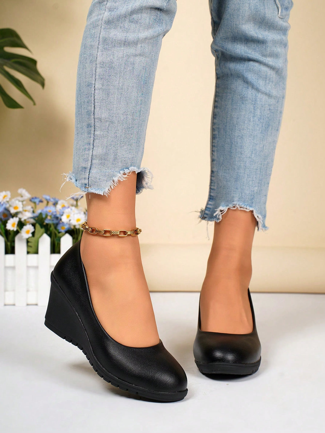 Pantofi SHEIN, fekete