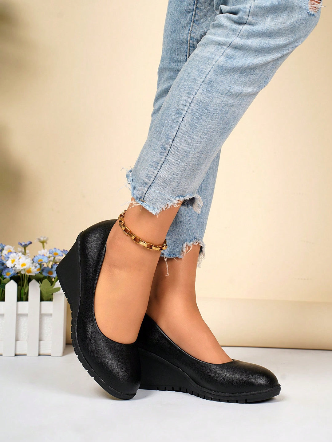 Pantofi SHEIN, fekete