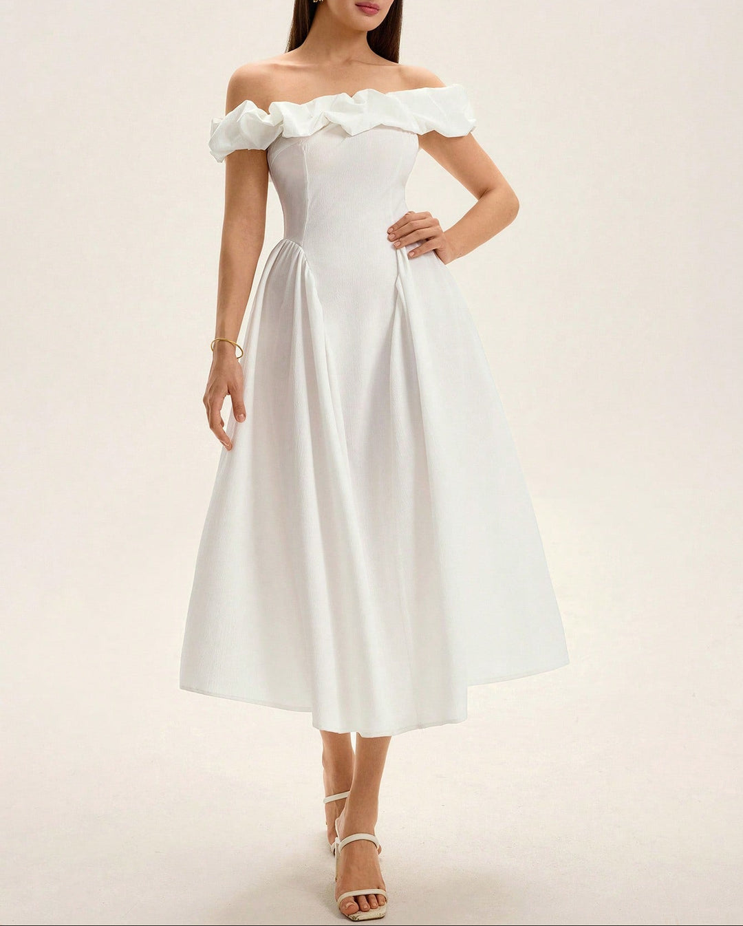 Rochie midi SHEIN, alb