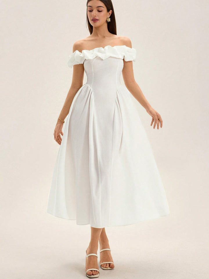 Rochie midi SHEIN, alb