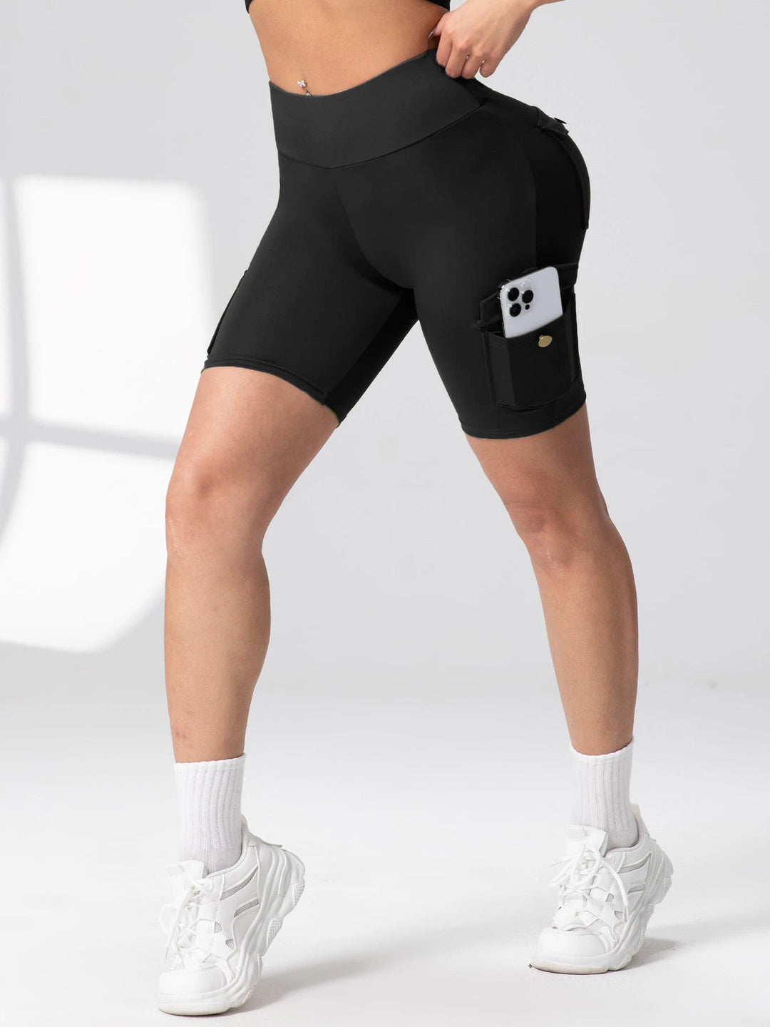 Pantaloni scurți SHEIN, negru