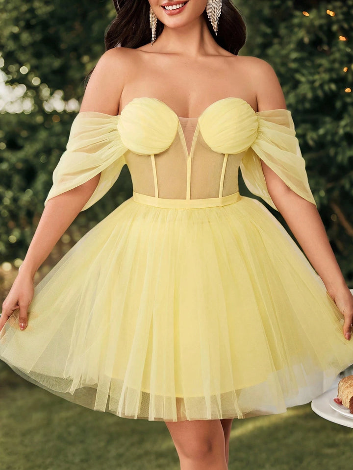 SHEIN mini ruha, sárga