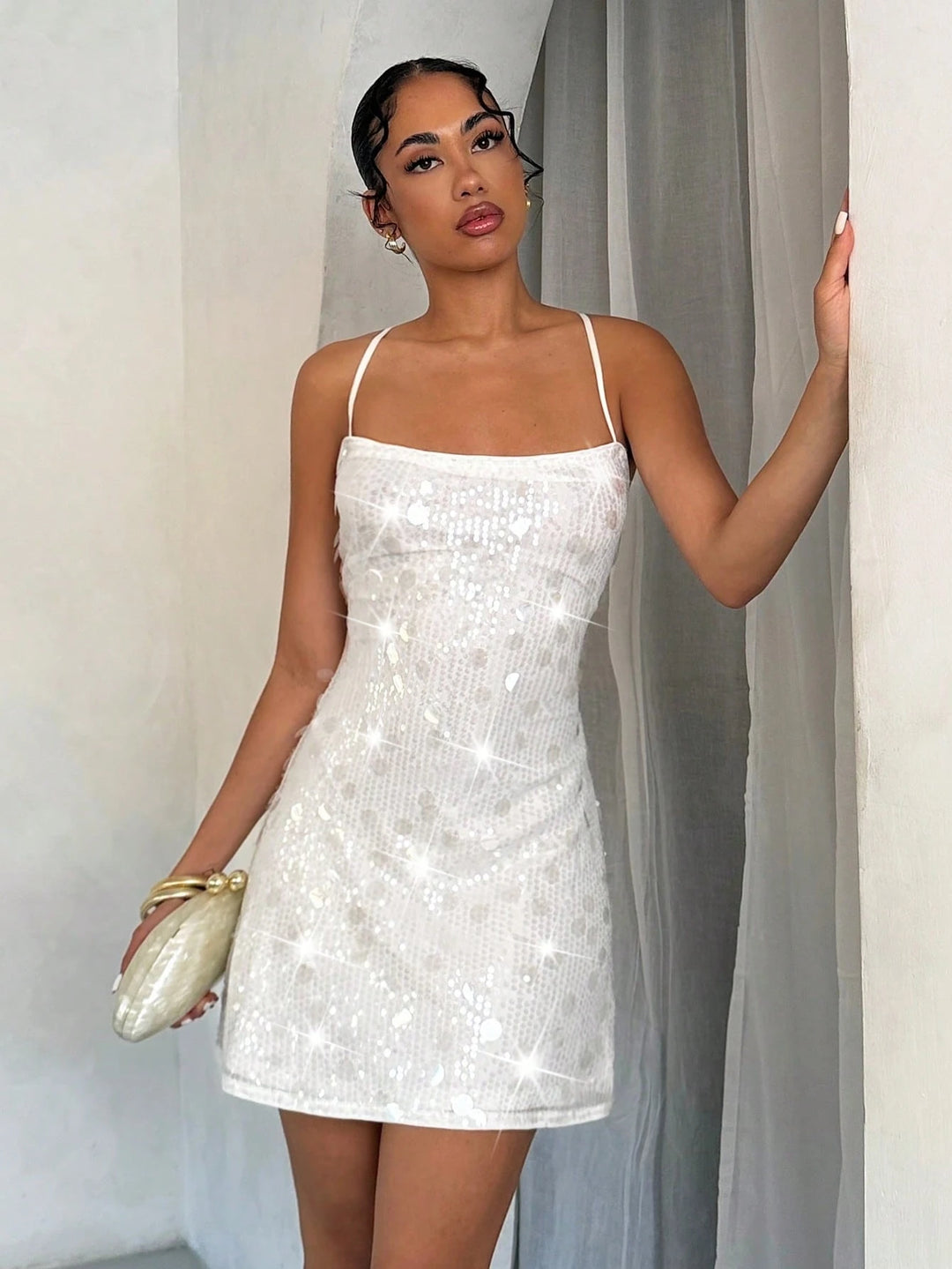 Rochie mini SHEIN, alb