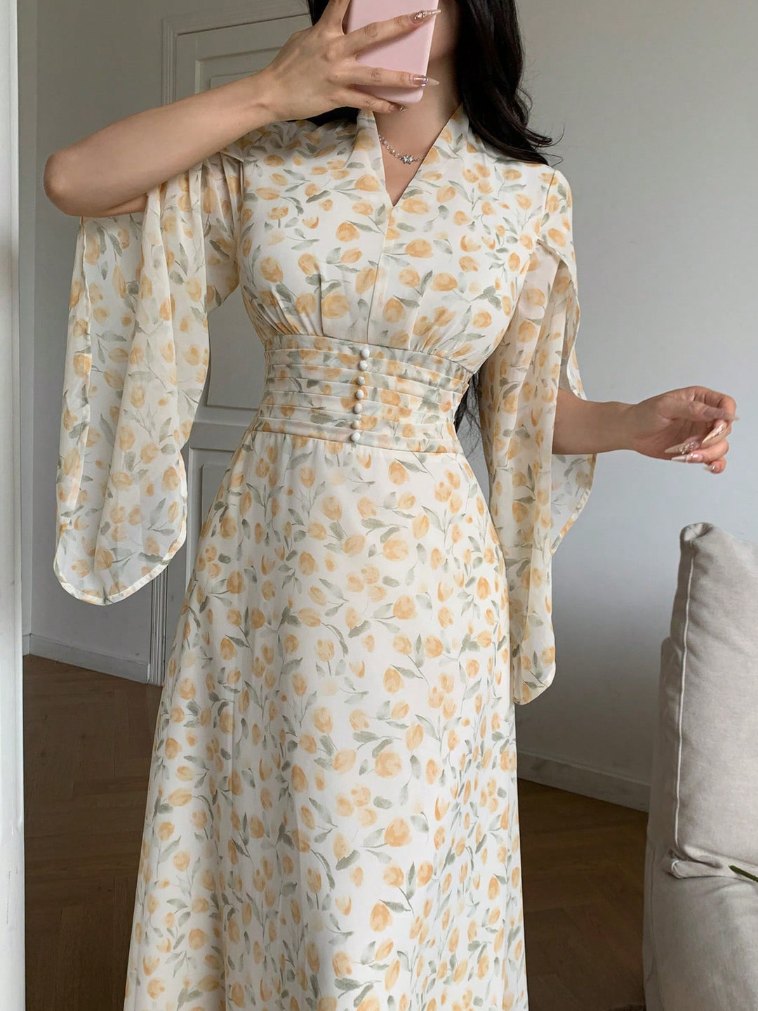 Rochie maxi SHEIN, bej