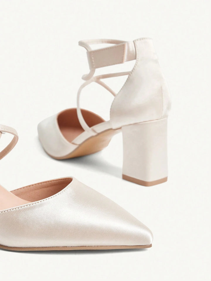 Pantofi cu toc SHEIN, crem
