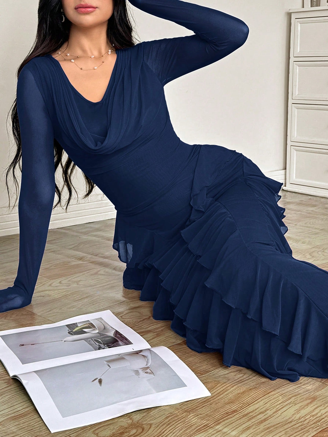 Rochie maxi SHEIN, albastru