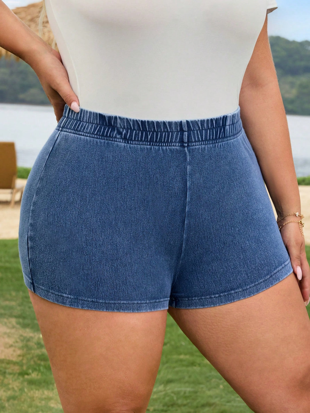 Pantaloni scurți SHEIN, albastru