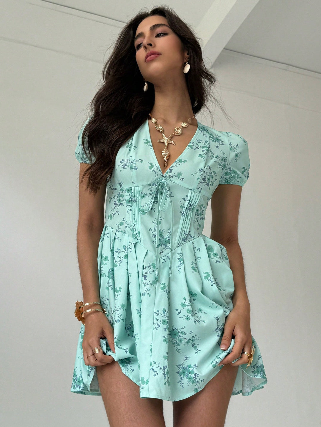 Rochie mini SHEIN, verde