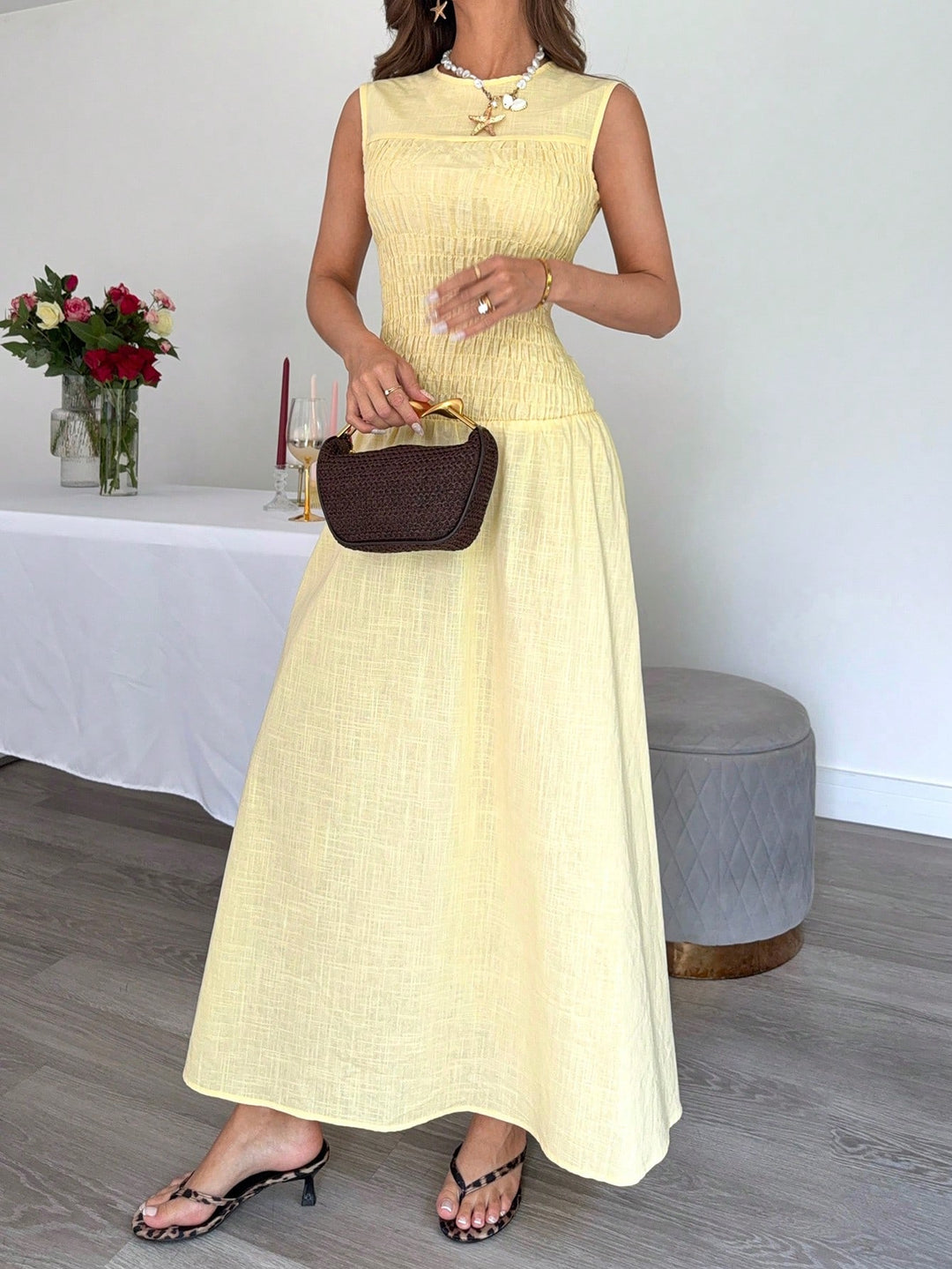 Rochie maxi SHEIN, galben