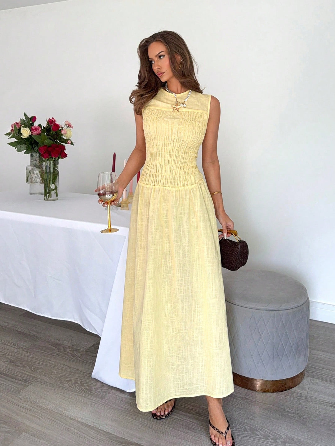 Rochie maxi SHEIN, galben