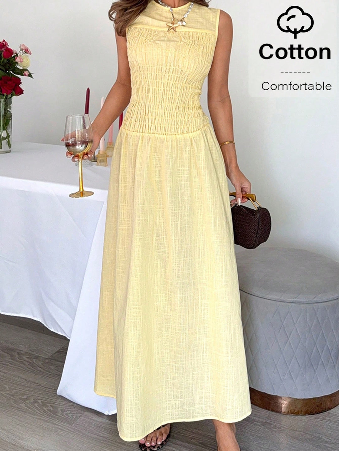 Rochie maxi SHEIN, galben