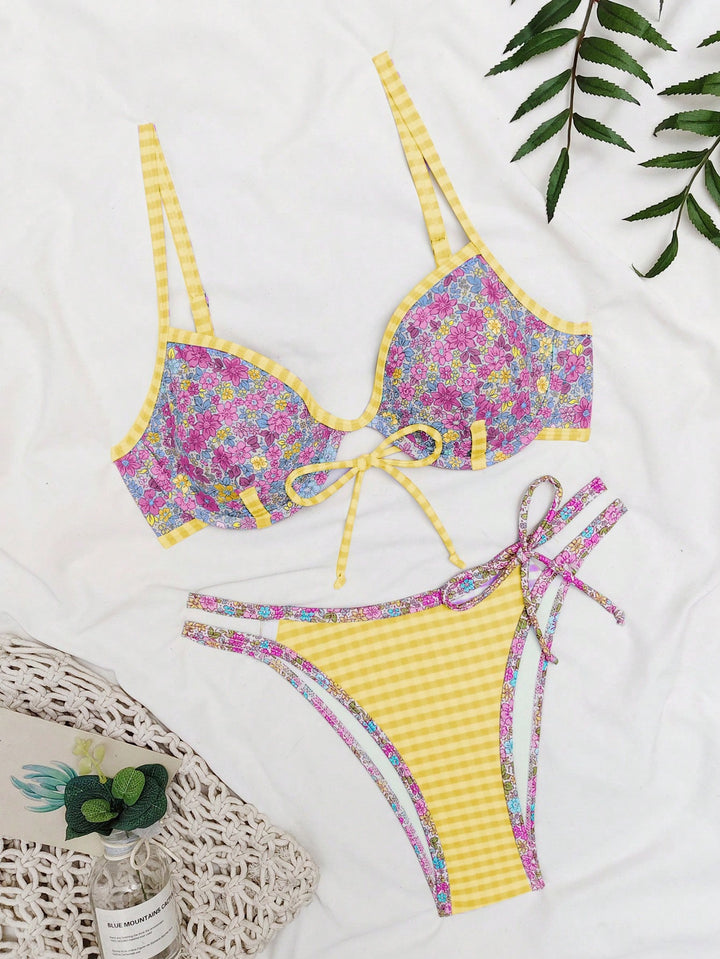Set bikini SHEIN, portocaliu