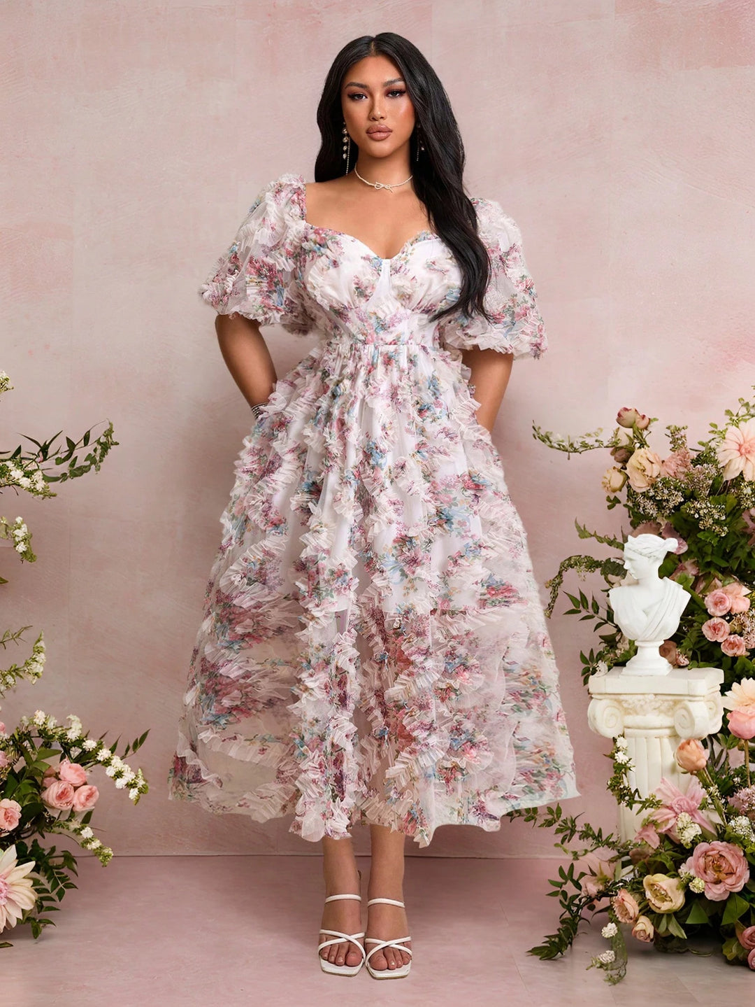 Rochie maxi SHEIN, mix culori