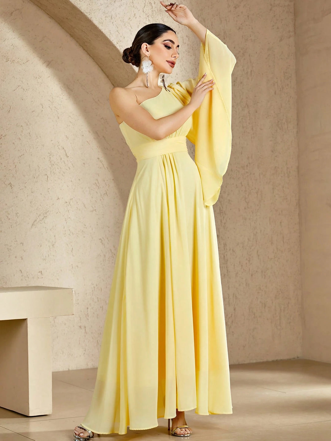 Rochie maxi damă SHEIN, galben, mărimea L