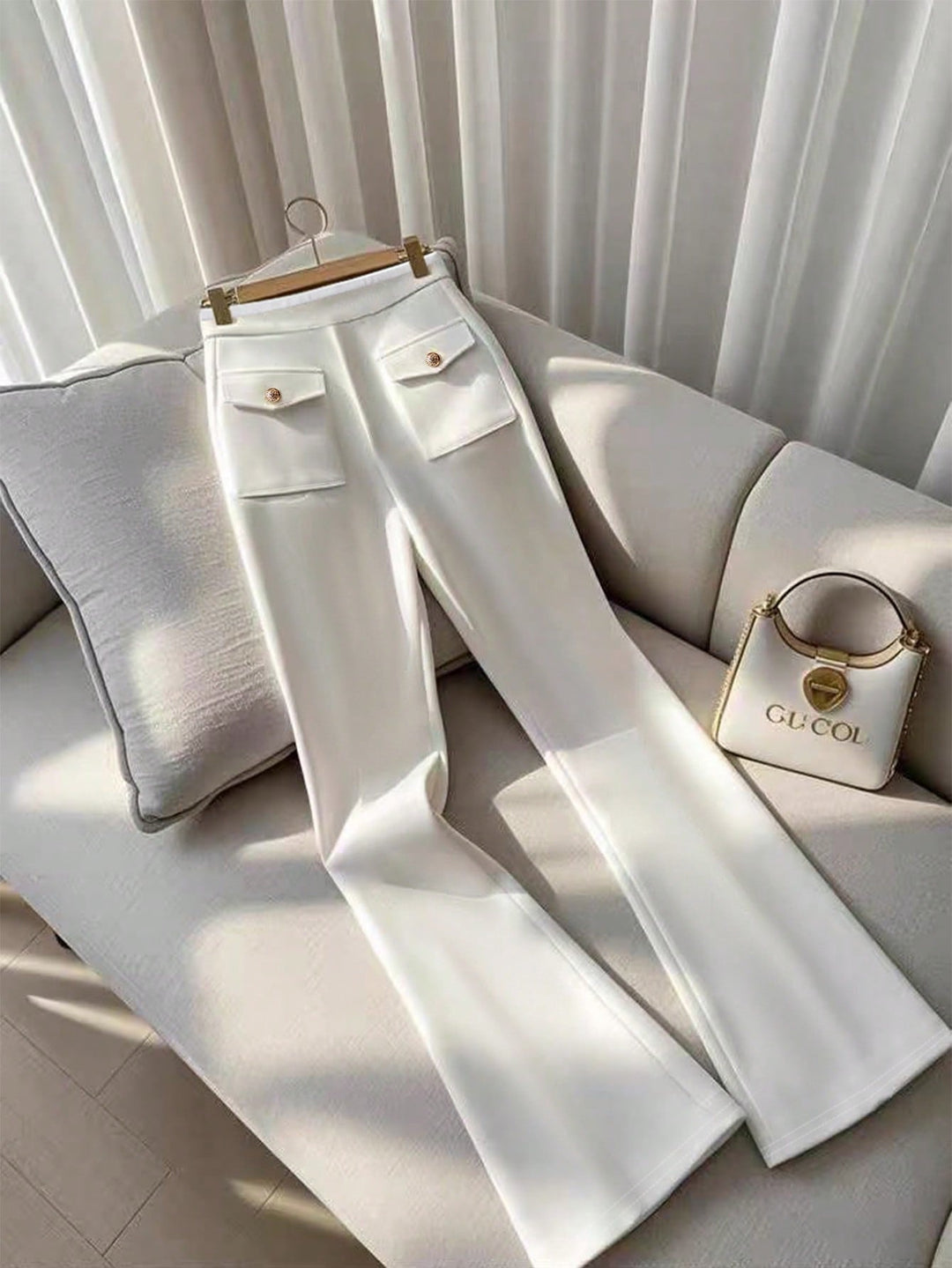 Pantaloni SHEIN, alb