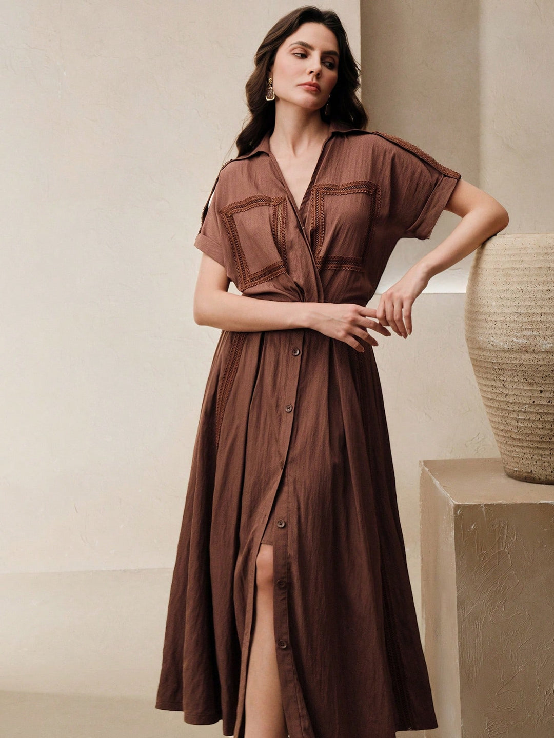 Rochie maxi SHEIN, maro