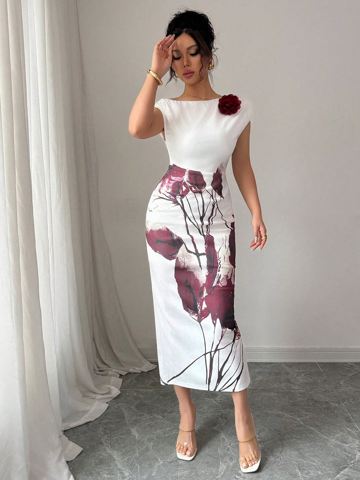 Rochie midi SHEIN, alb