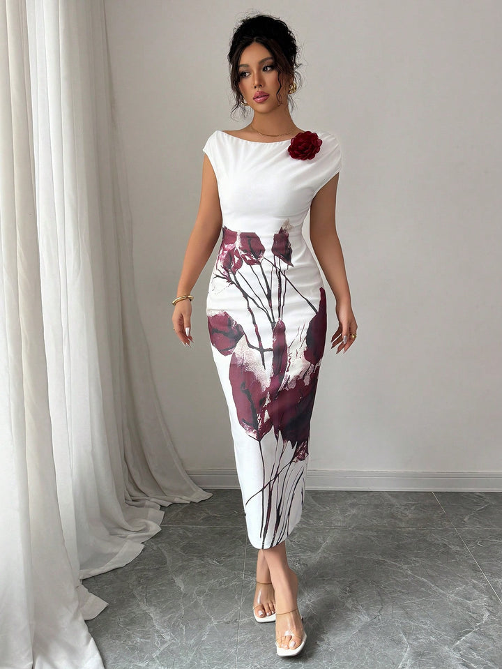 Rochie midi SHEIN, alb